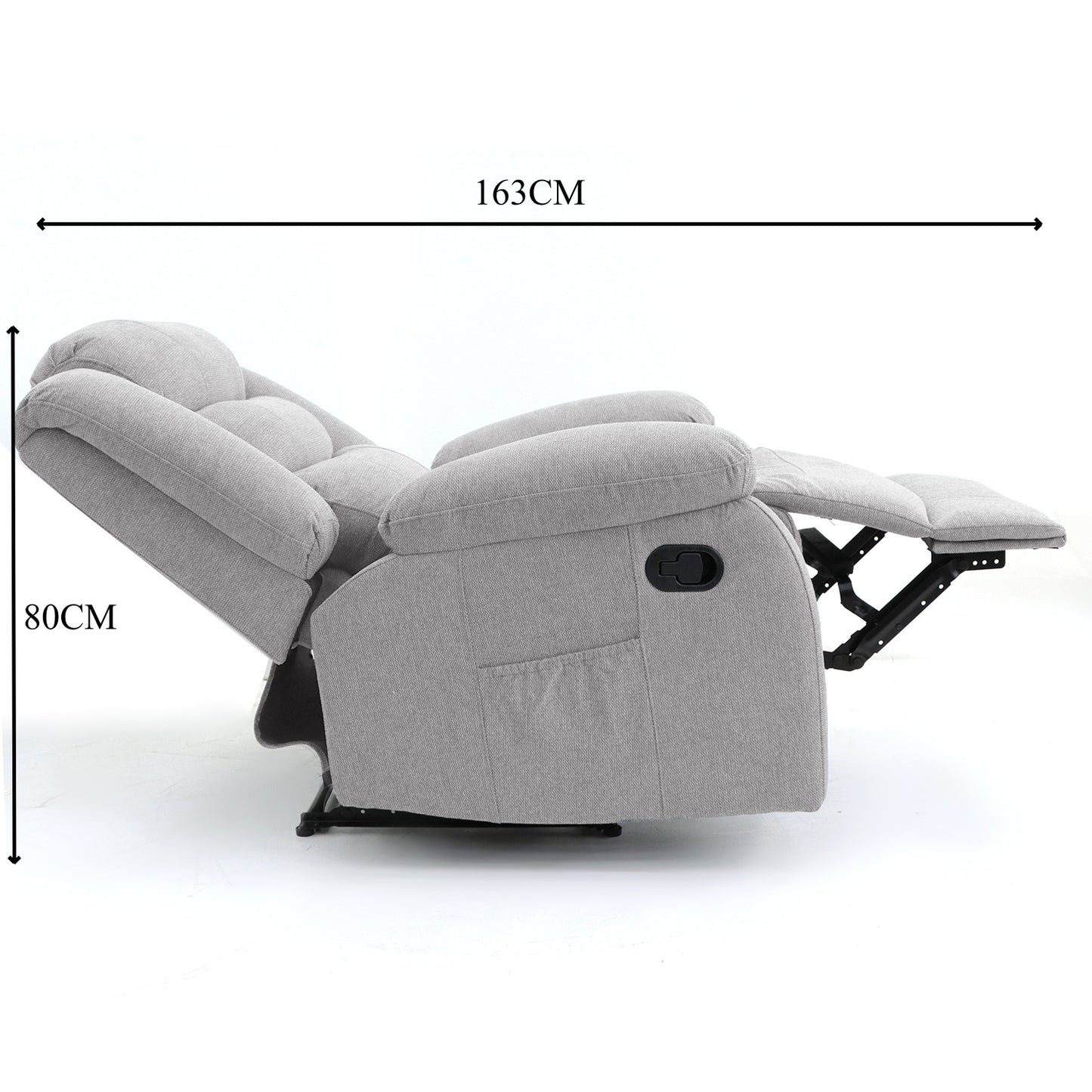 Premium Linen Recliner Chair - Manual Recline with Plush Cushioning