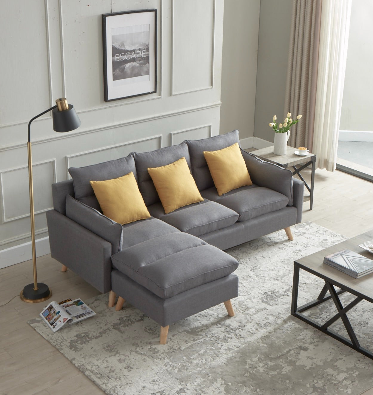 3-Seater Sofa + Ottoman