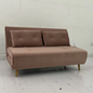 Velvet Sofa Bed with Solid Wood Frame | Blue & Pink | 142cm