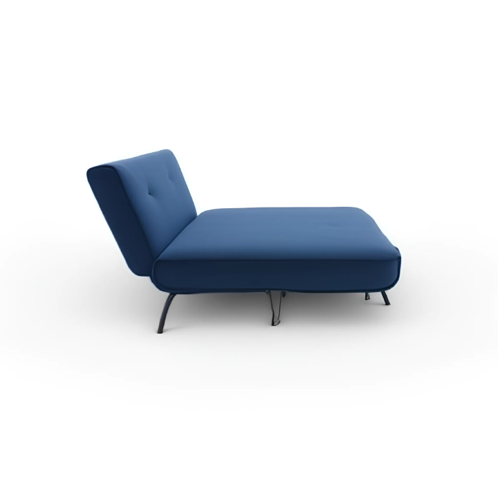 Velvet Sofa Bed with Solid Wood Frame | Blue & Pink | 142cm
