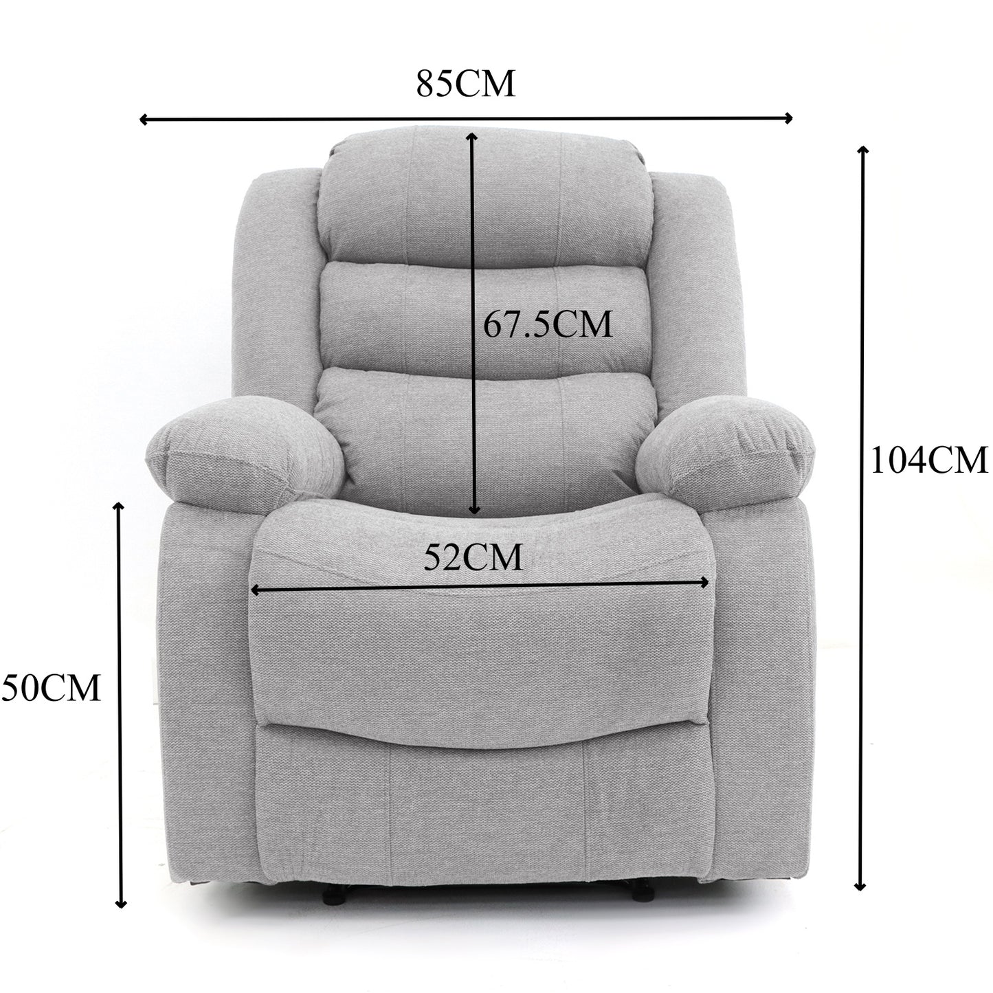 Premium Linen Recliner Chair - Manual Recline with Plush Cushioning